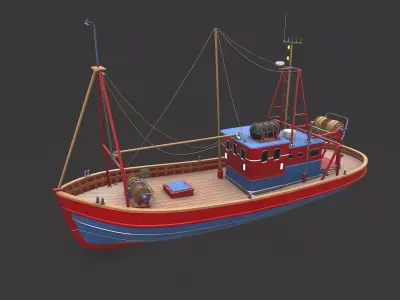 Fishing Boat 06 Low-poly PBR Low-poly 3D model