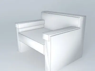 Simple office sofa 3D model