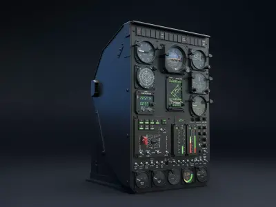 AH-6 Little Bird Front Instrument Panel 3D model
