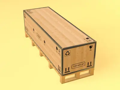 PBR Wooden Crate Low-poly 3D model