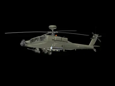 AH64E Apache Longbow Helicopter Green Clean 3D model