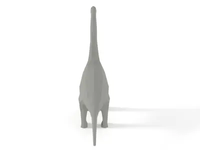 Low Poly Cartoon Brachiosaurus Dinosaur Low-poly 3D model