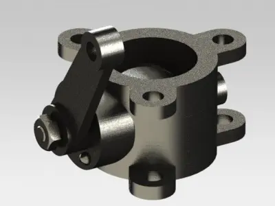 Butterfly Valve Assembly Free 3D model