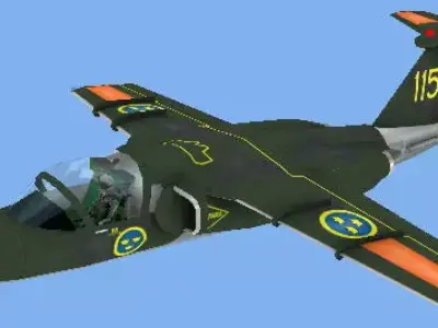SAAB 105 Sk60C Low-poly 3D model