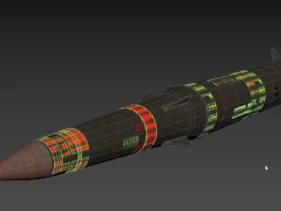 MGM-31B Pershing 2 solid fueled ballistic missile 3D model
