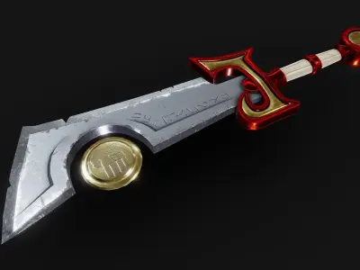 Ashbringer sword midpoly Low-poly 3D model