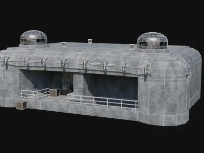 BUNKER MILITARY SHELTER POSTAPO HIDE HOUSE SURVIVAL COLLECTION Low-poly 3D model