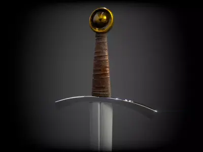 Templar Sword Low-poly 3D model