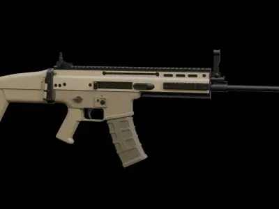 SCAR-H assault rifle Low-poly 3D model
