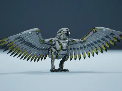 Sci-Fi Eagle Low-poly 3D model