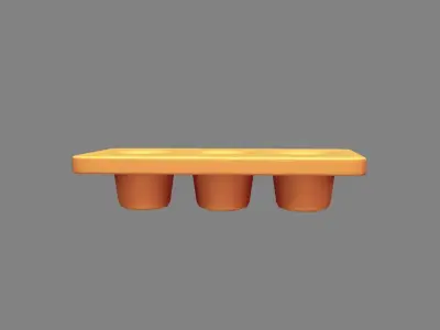 Cartoon egg tray - egg support Low-poly 3D model