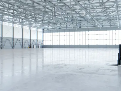 Airplane Hangar Interior 4 Low-poly 3D model