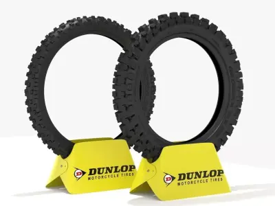 Dunlop Geomax MX52 Tires 3D model