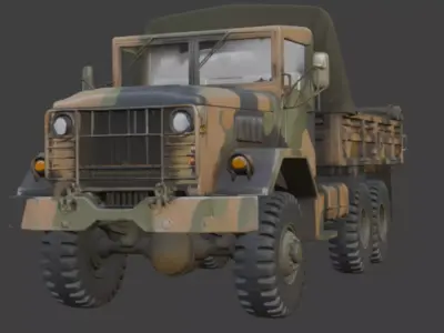 Military Camouflage Cargo Truck 3D Model 3D model