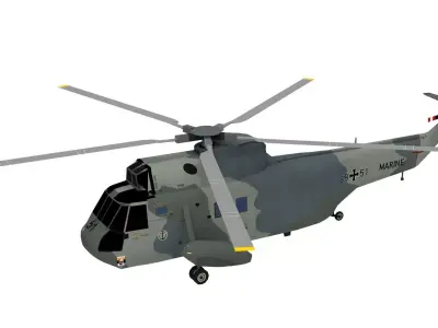 Lowpoly  Sikorsky SH-3 Sea King Low-poly 3D model