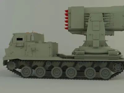 Military Russian Missle Luncher vehicle 3D model