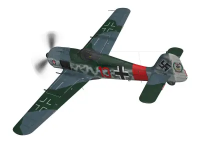 Focke Wulf - FW190 A7 - Red 13 3D model