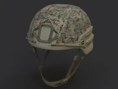 Ops Core Sentry helmet foliage green with marpat camo 3D model