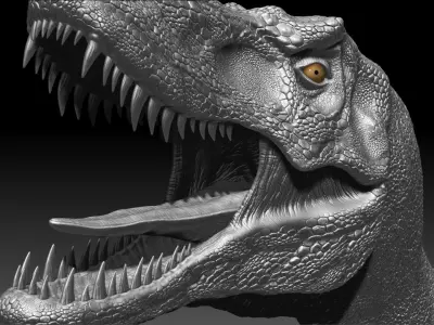 Dinosaur Juvenile Tyrannosaurus Rex Sculpt Project 3D model