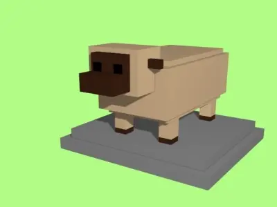 VOXEL SHEEP - MODEL 5 Low-poly 3D model