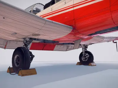 Pilatus PC-7 Mk-I FactoryRedWhite livery Low-poly 3D model