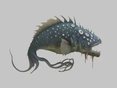 Abyssal Glare Monster 3D Model Low-poly 3D model