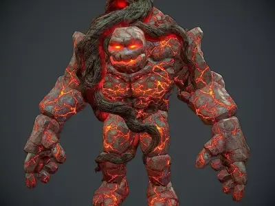 Rock Monster Boss LowPoly Low-poly 3D model