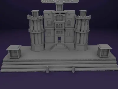 Ganga Ghat Varanasi Fort Low-poly 3D model