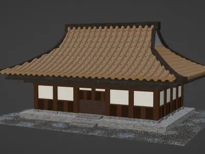 Chinese Siheyuan Low-poly 3D model