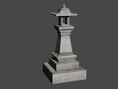 Stone Lantern Free low-poly 3D model