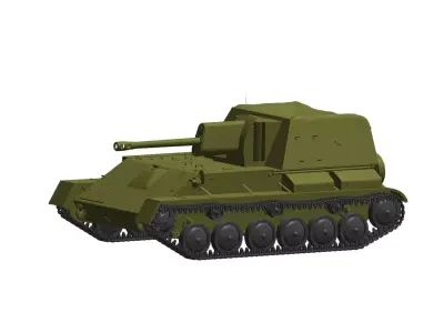 SU-76M light self-propelled gun 3D model