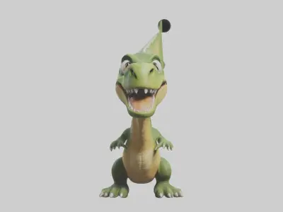 Cartoon Dinosaur 1 Low-poly 3D model