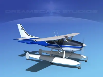 Cessna 182 Skylane Seaplane V07 3D model