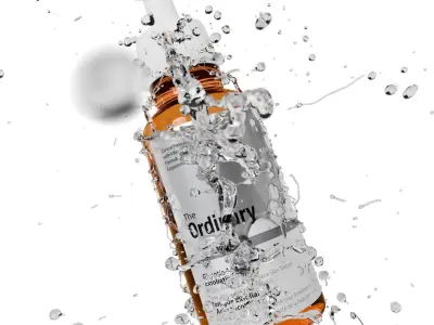 VFX Animated Water Splash On Cosmetic Product 3D model