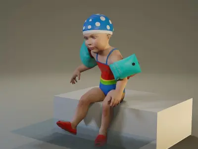 SwwimmingPool Child Female ACC0203007 Low-poly 3D model