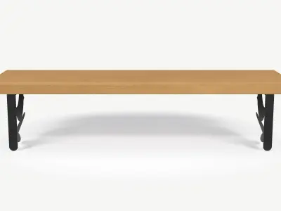 Wooden Wall Shelf with Bird Decoration 3D model