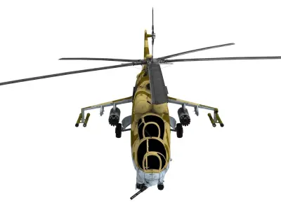 Lowpoly Mil Mi-24 Helicopter 3D Model Low-poly 3D model