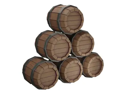 Stylized Barrel Package Low-poly 3D model
