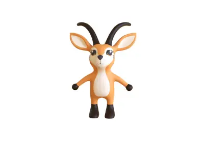 High-Quality 3D Cute Antelope for Games 3D  Low-poly 3D model