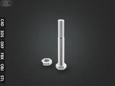 17 Bolts and Nuts 3D model