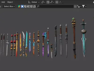 weapon pack  Low-poly 3D model