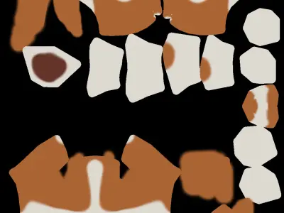 Cute dog walk animation Low-poly 3D model