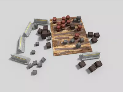 low poly military storage Low-poly 3D model