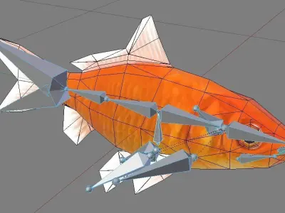 Low poly animated goldfish Low-poly 3D model