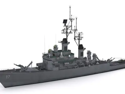 DLG 17 USS Harry E Yarnell Low-poly 3D model