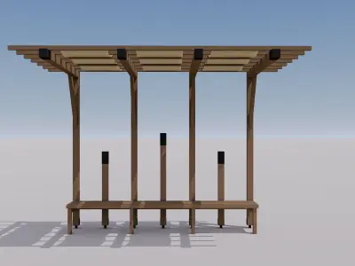 Outdoor Bench 3D model get