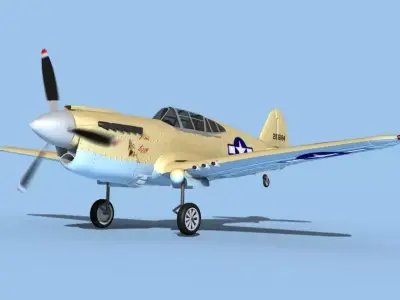 Curtiss P-40F Warhawk V10 USAAF 3D model