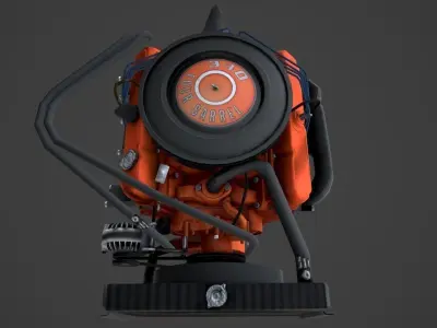 MOPAR V8 lowpoly Low-poly 3D model