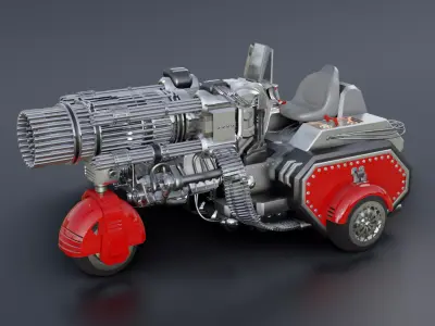 Animal movie gun vehicle 3D model