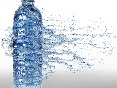 Three Bottle splashes 3D model